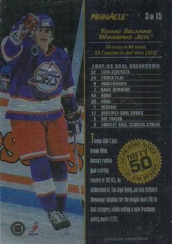 1993-94 Pinnacle - Nifty 50 #3 Teemu Selanne Back