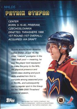 2000-01 Topps - NHL Draft #NHLD5 Patrik Stefan Back