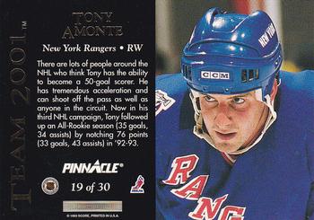 1993-94 Pinnacle - Team 2001 #19 Tony Amonte Back