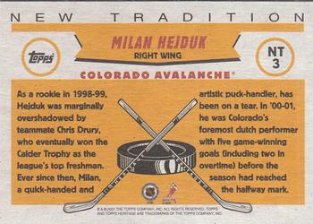 2000-01 Topps Heritage - New Tradition #NT3 Milan Hejduk Back