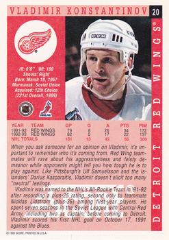 1993-94 Score #20 Vladimir Konstantinov Back