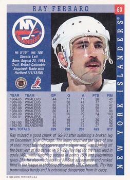 1993-94 Score #60 Ray Ferraro Back