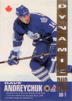 1993-94 Score Canadian - Dynamic Duos Canadian #DD 1 Doug Gilmour / Dave Andreychuk Back