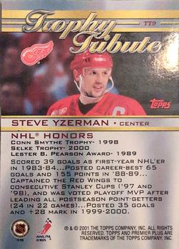 2000-01 Topps Premier Plus - Trophy Tribute #TT9 Steve Yzerman Back