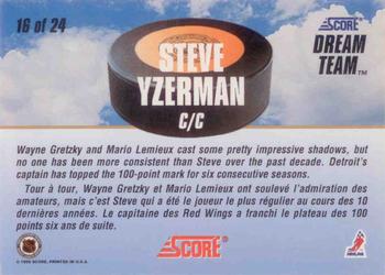 1993-94 Score Canadian - Dream Team #16 Steve Yzerman Back