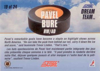 1993-94 Score Canadian - Dream Team #19 Pavel Bure Back