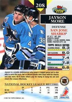 1993-94 Stadium Club #208 Jayson More Back