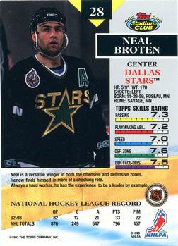 1993-94 Stadium Club #28 Neal Broten Back