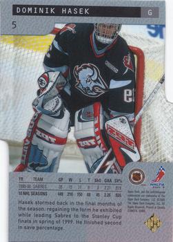 2000-01 Upper Deck Ice - Ice Legends #5 Dominik Hasek Back