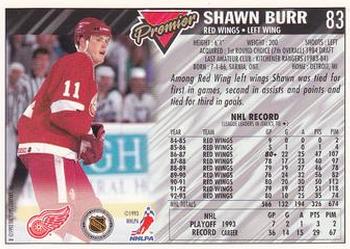 1993-94 Topps Premier #83 Shawn Burr Back