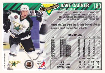 1993-94 Topps Premier #183 Dave Gagner Back