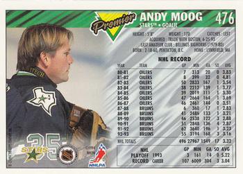 1993-94 Topps Premier #476 Andy Moog Back