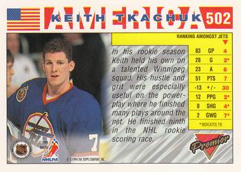 1993-94 Topps Premier #502 Keith Tkachuk Back