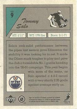 2000-01 Upper Deck Vintage - Great Gloves #GG9 Tommy Salo Back