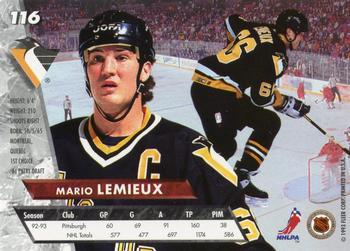 1993-94 Ultra #116 Mario Lemieux Back