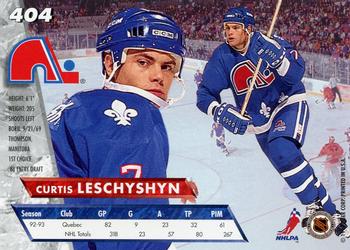1993-94 Ultra #404 Curtis Leschyshyn Back
