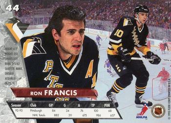 1993-94 Ultra #44 Ron Francis Back