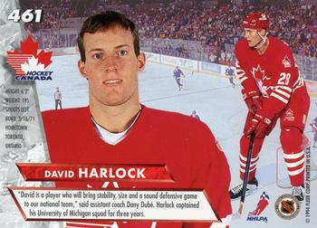 1993-94 Ultra #461 David Harlock Back