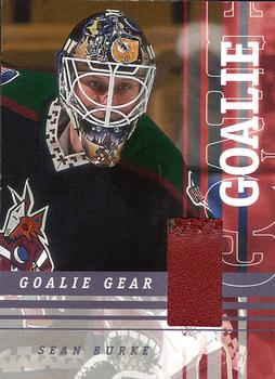 2001-02 Be a Player Between the Pipes - Goalie Gear #GG-04 Sean Burke Front