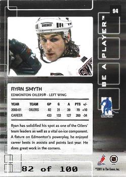 2001-02 Be a Player Memorabilia - Sapphire #94 Ryan Smyth Back