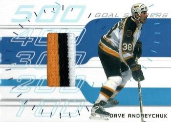 2001-02 Be a Player Memorabilia - 500 Goal Scorers Jersey #GS-14 Dave Andreychuk Front