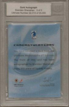 2001-02 Be A Player Ultimate Memorabilia - Autographs Gold #NNO Brendan Shanahan Back