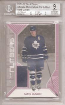 2001-02 Be A Player Ultimate Memorabilia - Numbers #10 Mats Sundin Front