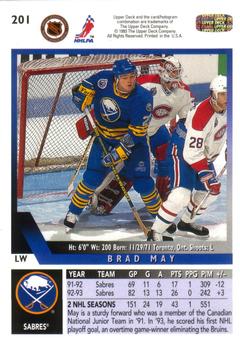 1993-94 Upper Deck #201 Brad May Back