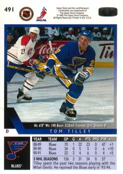 1993-94 Upper Deck #491 Tom Tilley Back