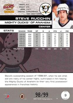 2001-02 Pacific - Hobby LTD #9 Steve Rucchin Back