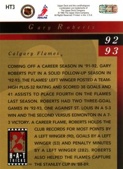 1993-94 Upper Deck - Hat Tricks #HT3 Gary Roberts Back