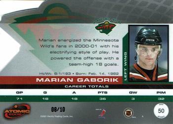 2001-02 Pacific Atomic - Blue #50 Marian Gaborik Back