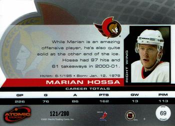 2001-02 Pacific Atomic - Gold #69 Marian Hossa Back