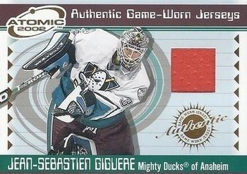 2001-02 Pacific Atomic - Jerseys #1 Jean-Sebastien Giguere Front