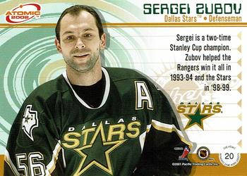 2001-02 Pacific Atomic - Patches #20 Sergei Zubov Back