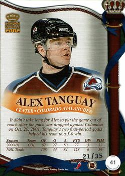 2001-02 Pacific Crown Royale - Red #41 Alex Tanguay Back