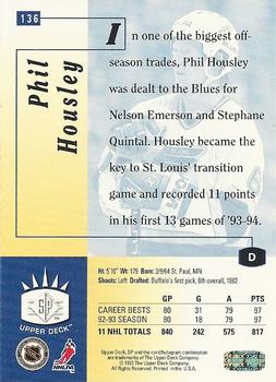 1993-94 Upper Deck - SP #136 Phil Housley Back