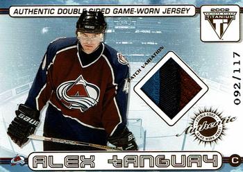 2001-02 Pacific Private Stock Titanium - Authentic Double-Sided Patches #14 Alex Tanguay / Vaclav Nedorost Front