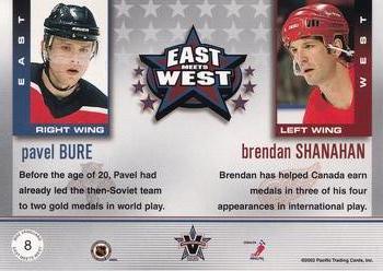 2001-02 Pacific Vanguard - East Meets West #8 Brendan Shanahan / Pavel Bure Back