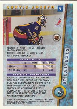 1994-95 Finest #29 Curtis Joseph Back