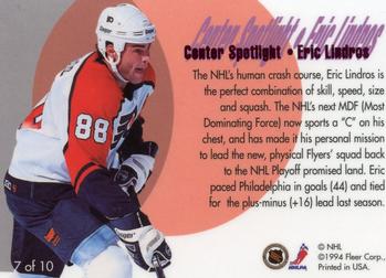 1994-95 Flair - Center Spotlight #7 Eric Lindros Back