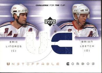 2001-02 Upper Deck Challenge for the Cup - Jerseys #UC-LL Eric Lindros / Brian Leetch Front
