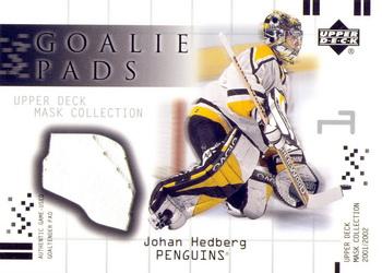 2001-02 Upper Deck Mask Collection - Goalie Pads #GP-JH Johan Hedberg Front