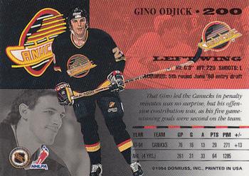 1994-95 Leaf #200 Gino Odjick Back