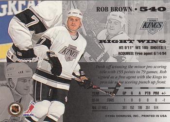 1994-95 Leaf #540 Rob Brown Back