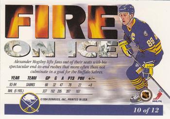1994-95 Leaf - Fire On Ice #10 Alexander Mogilny Back