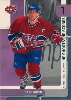 2002-03 Be a Player First Edition - He Shoots-He Scores Points #NNO Saku Koivu Front