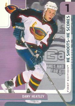 2002-03 Be a Player First Edition - He Shoots-He Scores Points #NNO Dany Heatley Front
