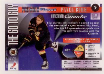 1994-95 Topps Premier - Finest The Go To Guy #5 Pavel Bure Back