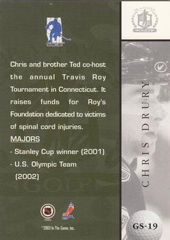 2002-03 Be a Player Signature Series - Golf #GS-19 Chris Drury Back